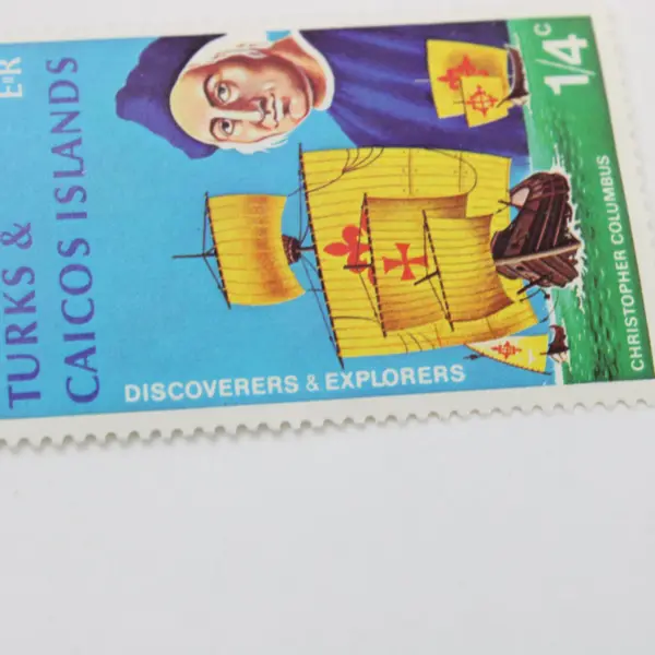 Turks & Caicos Islands 1972 Christopher Columbus Ships 1/4c Stamp Pair SC #253 