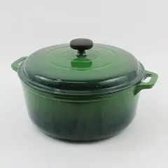 Genuine Tramontina Green Enamel Cast Iron Dutch Oven 5" Deep Made in China