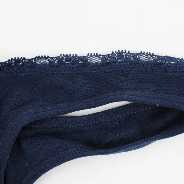 Unbranded Navy Blue Wireless Padded Racerback Bra Lace Trim 1X