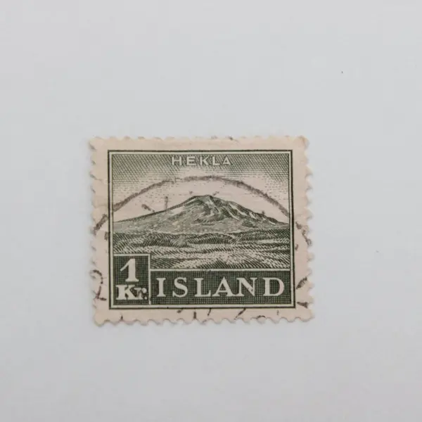 Iceland SC #194 Hekla Volcano Green Postage Stamp Cancelled Used