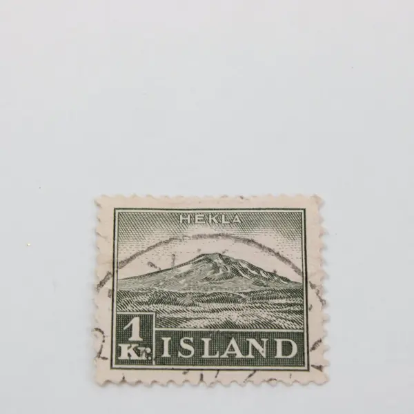 Iceland SC #194 Hekla Volcano Green Postage Stamp Cancelled Used