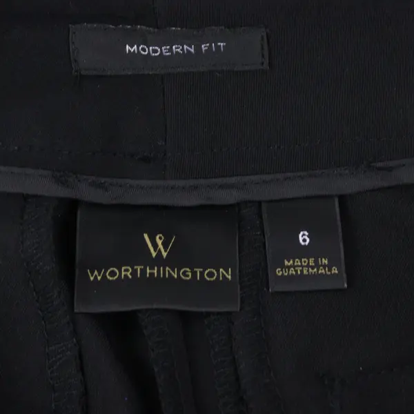 Worthington Women's Modern Fit Black Dress Pants Size 6 Office Workwear 