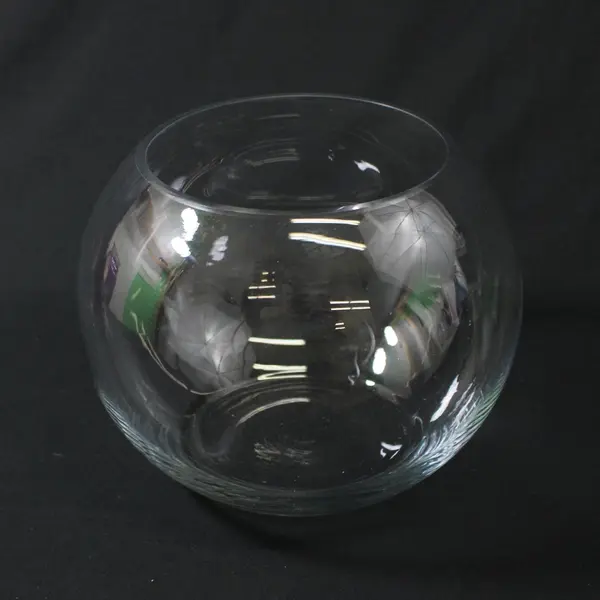Clear Glass Round Bubble Bowl Vase 7 Inch Diameter Vase Fish Bowl Terrarium