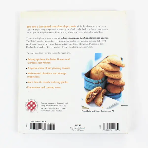 Better Homes and Gardens Homemade Cookies Cookbook 2000 Spiral Bound HC Good