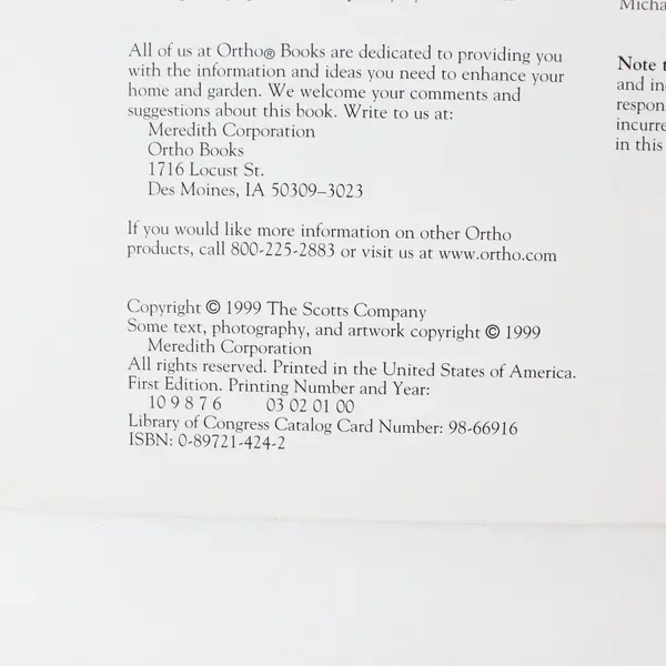 Ortho's All About Orchids 1999 First Edition Paperback Good Gardening Guide