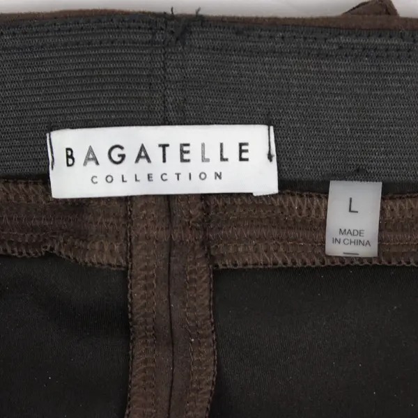 Bagatelle Collection Women's Brown Faux Suede Stretch Waist Pants L