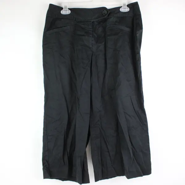 Worthington Women's Black Cropped Wide Flare Pants Size 10