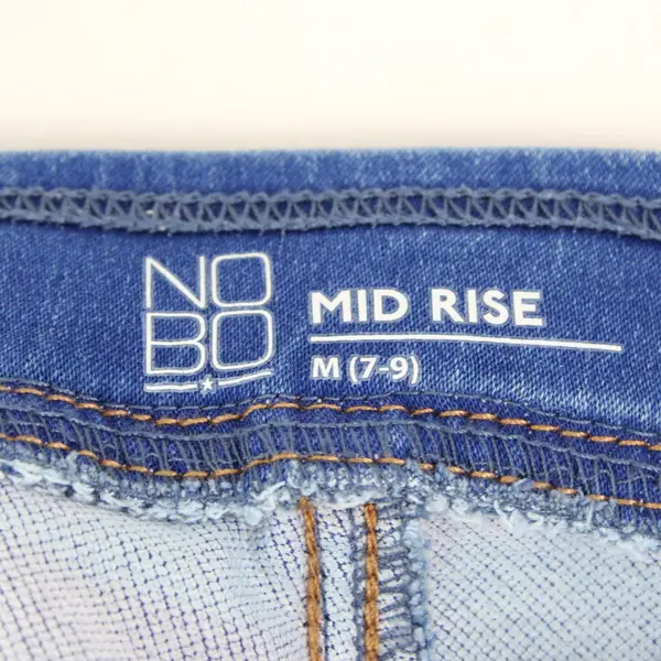NoBo Women's Mid Rise Cropped Drawstring Jeans Size M 7-9