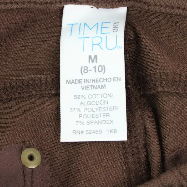Time and Tru Women's Brown 'Warm Fudge" Skinny Leg Pants Medium 8-10