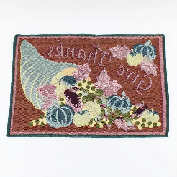 Set of 2 Thanksgiving Embroidered Placemats Holiday Table Decor