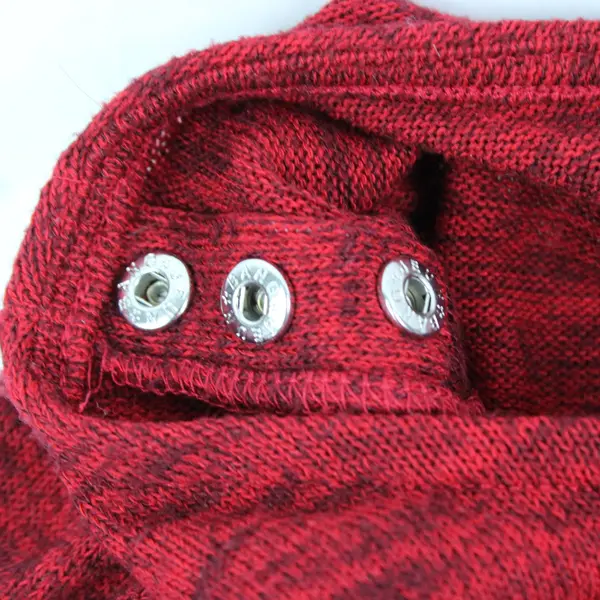 Liz Claiborne Women's Red Space Dye Knit Tunic Top Small Button Shoulder
