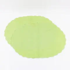 Set of 2 Lime Green Oval Placemats 18.5 x 12.5" Good