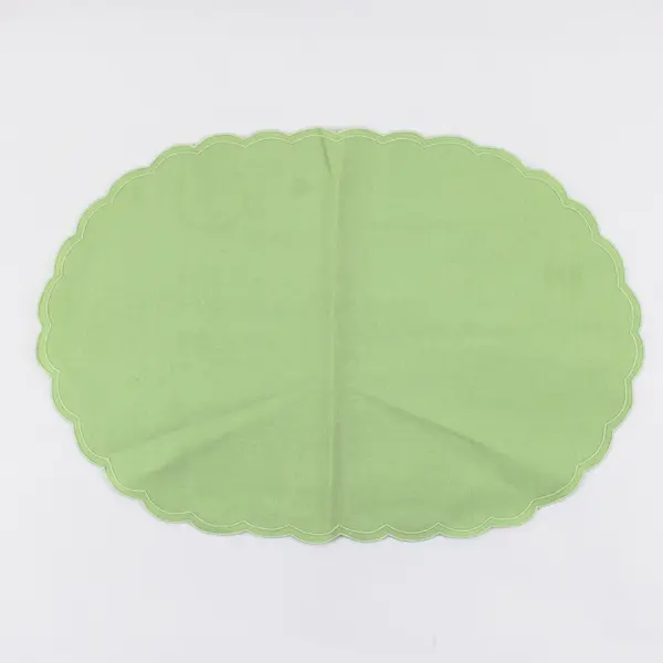 Set of 2 Lime Green Oval Placemats 18.5 x 12.5" Good
