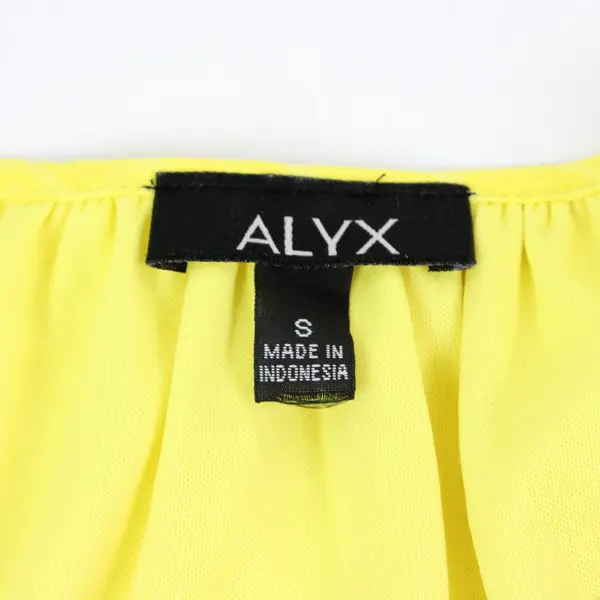 Alyx Women's Yellow Long Sleeve Keyhole Eyelet Floral Sleeve Detail Top Size S