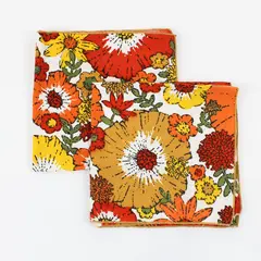 Set of 2 Floral Print Cloth Napkins 16 x 16 Inch