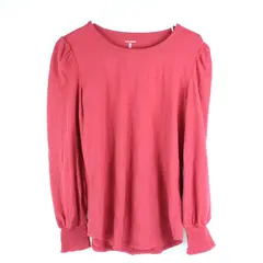 Amazon Essentials Women's Red Long Sleeve Top Smocked Cuffs Size M