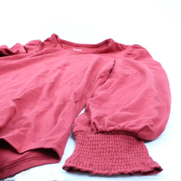 Amazon Essentials Women's Red Long Sleeve Top Smocked Cuffs Size M