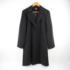 Gallery Women's Black Fully Lined Trench Coat Size M Button Up Faux Pockets