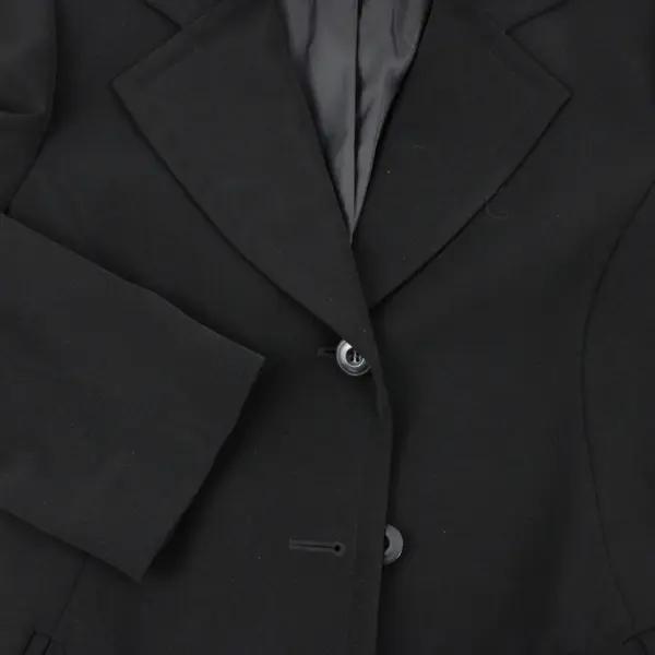 Gallery Women's Black Fully Lined Trench Coat Size M Button Up Faux Pockets