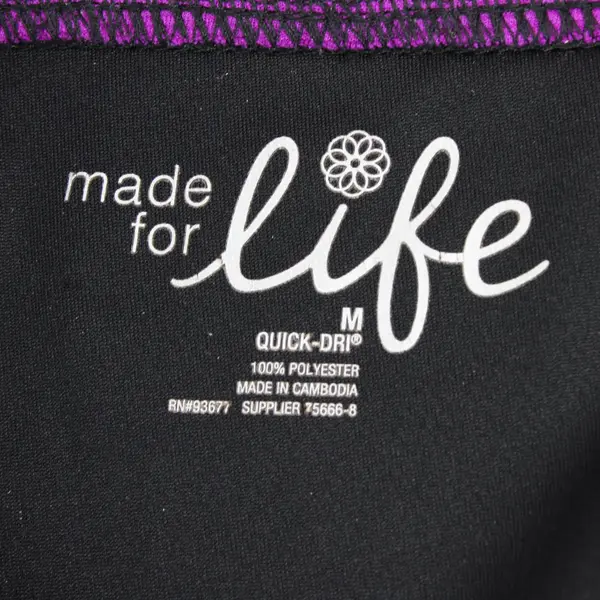 Women's Made for Life Quick-Dri Capri Pants Size M Black Purple