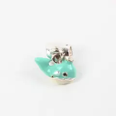Light Blue White Enamel Whale Dangle Charm Nautical Jewelry