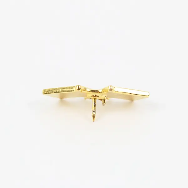 American & Canadian Flags Gold Tone Lapel Pin Missing Clasp Good