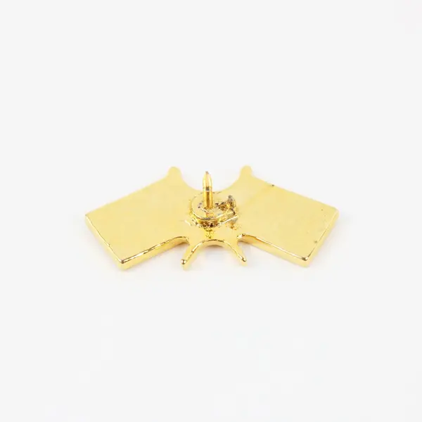 American & Canadian Flags Gold Tone Lapel Pin Missing Clasp Good