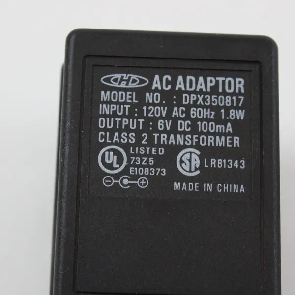 HD DPX350817 AC Adapter 120V to 6V DC 100mA Power Supply