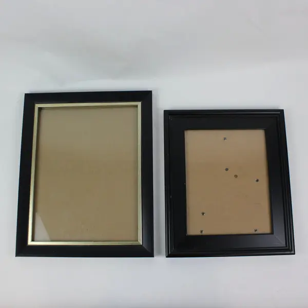 Lot of 2 Black Decorative Picture Frames 8x10 & 9.5x12.5