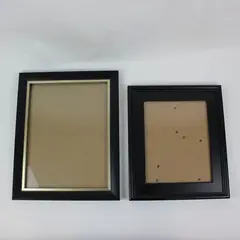 Lot of 2 Black Decorative Picture Frames 8x10 & 9.5x12.5