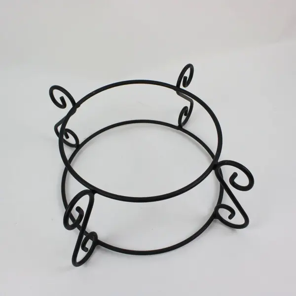 Set of 3 Black Wrought Iron: 1 Plant Stand + 2 Candleholders