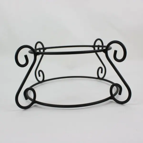 Set of 3 Black Wrought Iron: 1 Plant Stand + 2 Candleholders