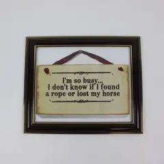 Framed Western Horse Rope Quote Wall Sign Rustic Decor