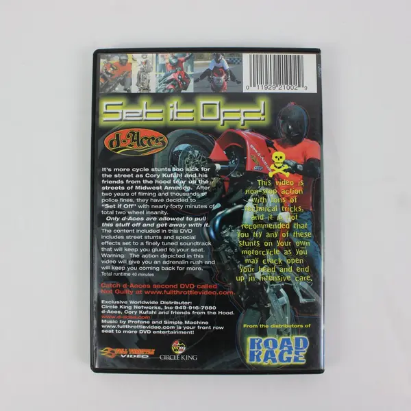 D-Aces Set It Off DVD 2007 Biker Stunts/Motorcycle Action, #21002 
