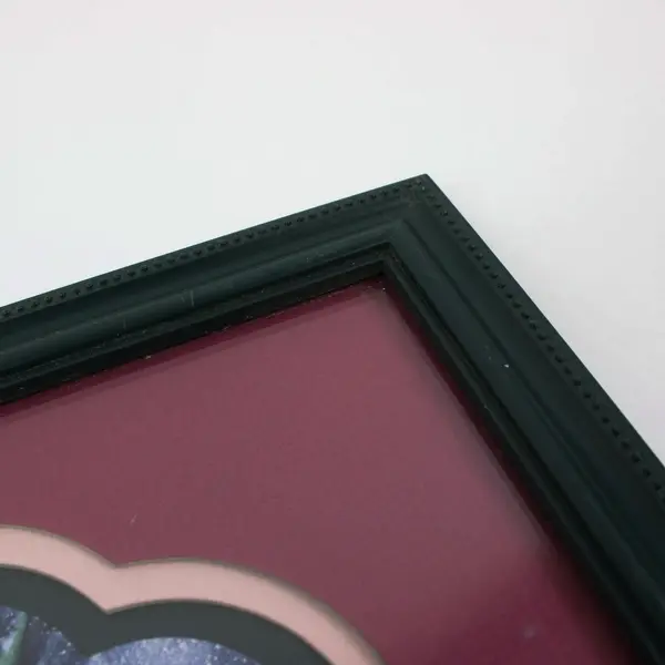 Set of 2 Framed Floral Artwork Pink Green Ornate Frames