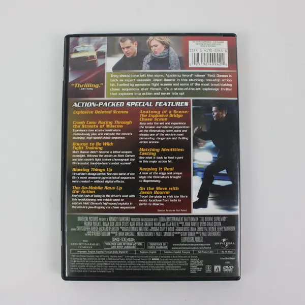 The Bourne Supremacy DVD 2004, #24994 Matt Damon, Julia Stiles 