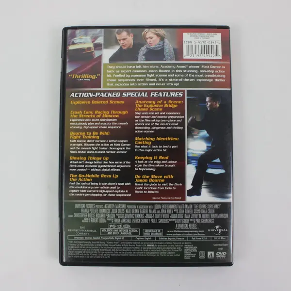 The Bourne Supremacy DVD 2004, #24994 Matt Damon, Julia Stiles 