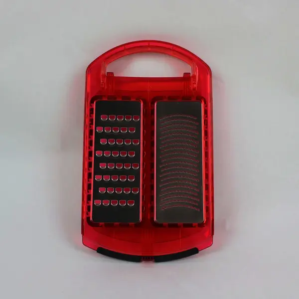 Red Plastic Double-Sided Grater Kitchen Tool