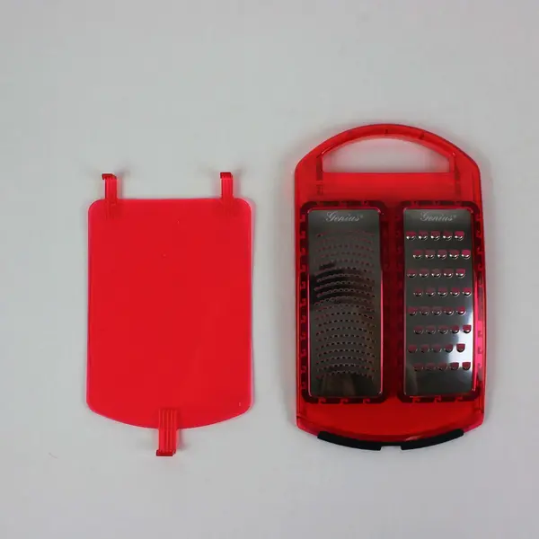 Red Plastic Double-Sided Grater Kitchen Tool