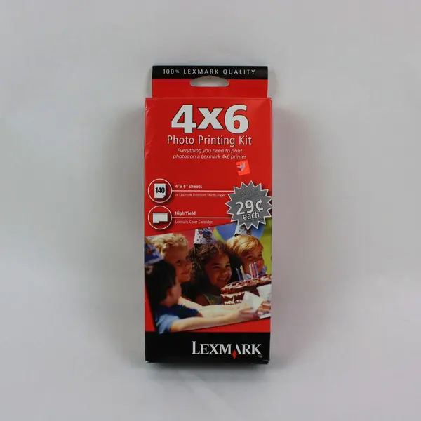 Lexmark 4x6 Printing Kit 140 Sheets Glossy Photo Paper #35 Color Cartridge