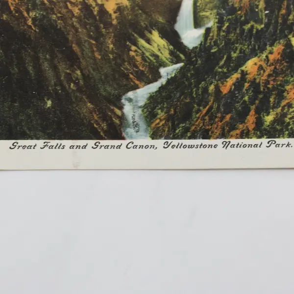 Antique Great Falls & Grand Canon Yellowstone National Park Litho Postcard 