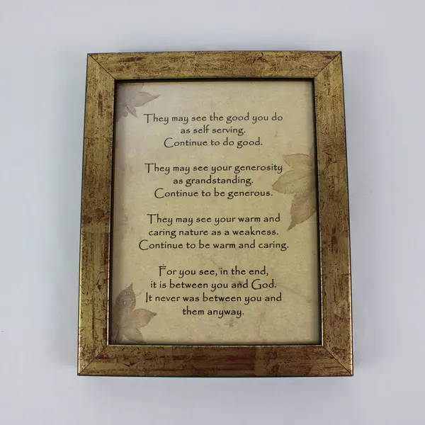 Gold Tone Red Distressed Inspirational Quote Decorative Plaque
