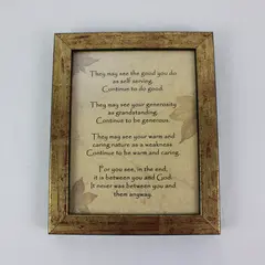 Gold Tone Red Distressed Inspirational Quote Decorative Plaque