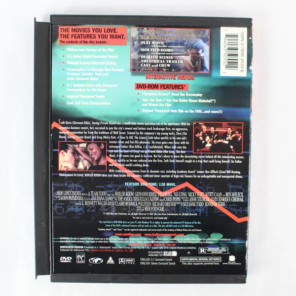 Boiler Room DVD 2000, #N5055 Vin Diesel, Nia Long, Giovanni Ribisi 