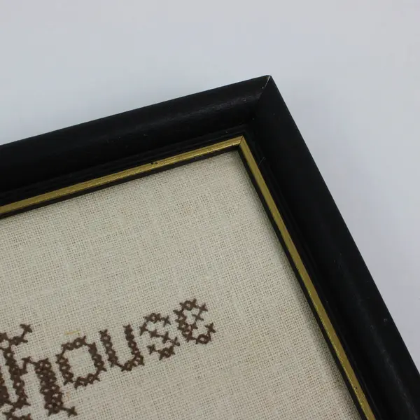 Bless This House Cross-Stitch Wall Art Black Wood Frame 12x12