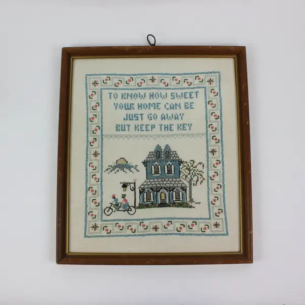 Framed Cross Stitch To Have A Home Sweet Home Quote Wood Frame Wall Art