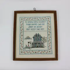 Framed Cross Stitch To Have A Home Sweet Home Quote Wood Frame Wall Art