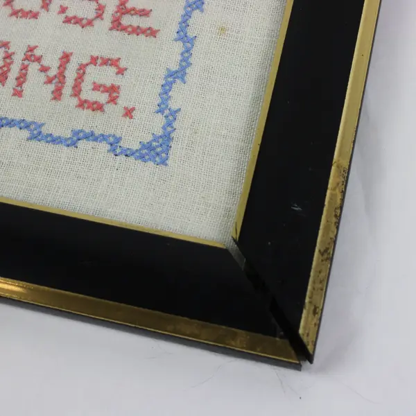 Vintage Good Friends Are Hard to Find Quote Framed Cross Stitch Black Frame