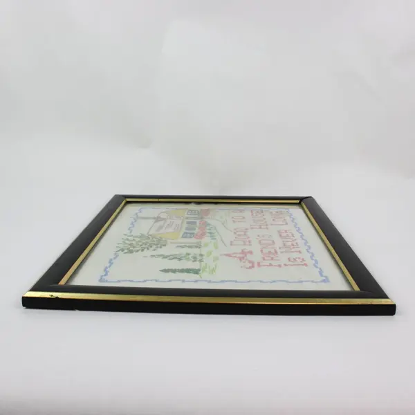 Vintage Good Friends Are Hard to Find Quote Framed Cross Stitch Black Frame