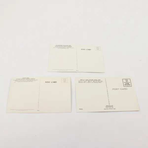 Lot of 3 Vintage 1960s St. Louis Gateway Arch Postcards